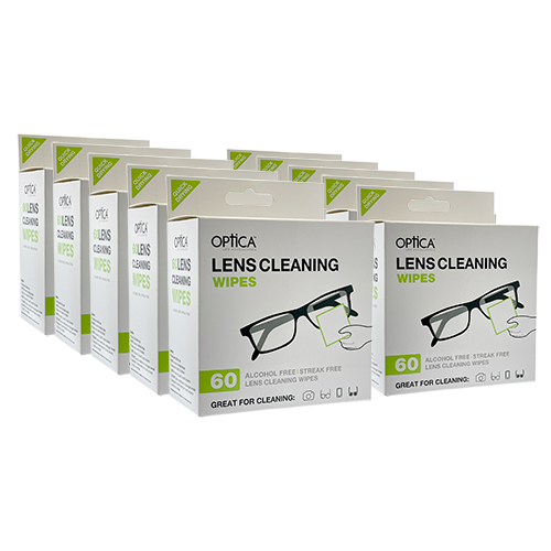 Optix 55 Eyeglass Lens Wipes - 600 Pre-Moistened Cloths in Hangable Box for  Wall